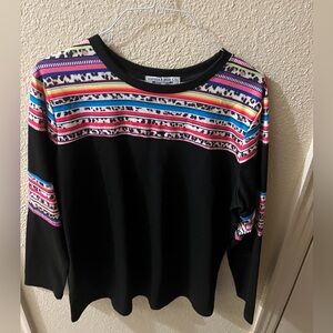 Sophia Knox serape long sleeve top 2x